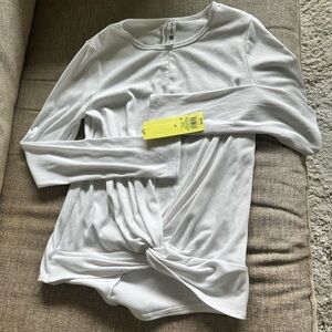 All in Motion Activewear White Long Sleeved Top Size M NWT